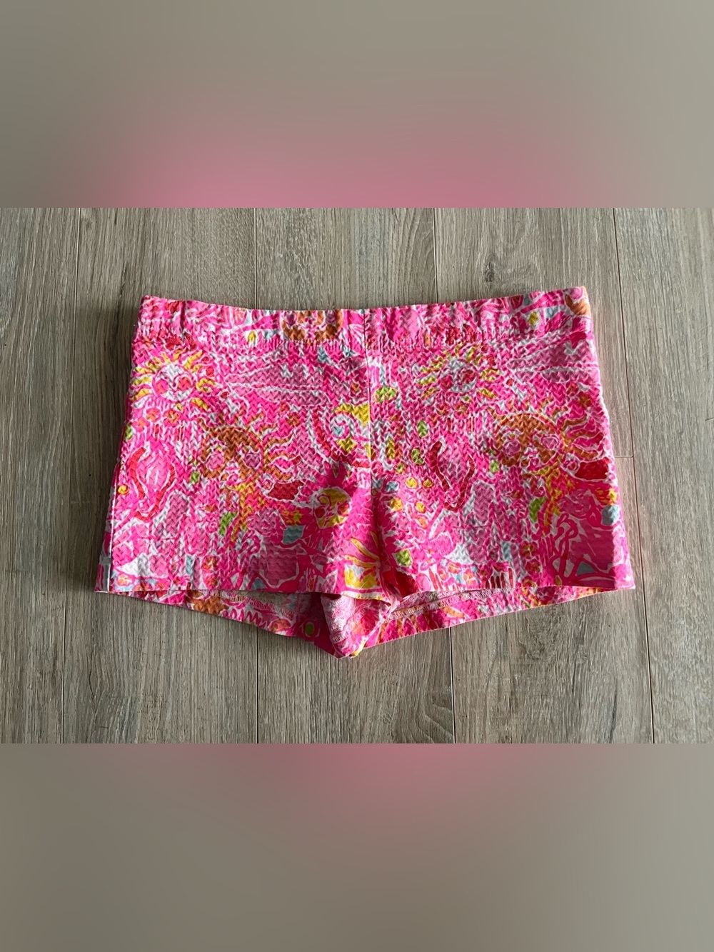 Lilly Pulitzer Girl’s Pink Shorts More Kinis in the Keys Pull-on Adjustable 14